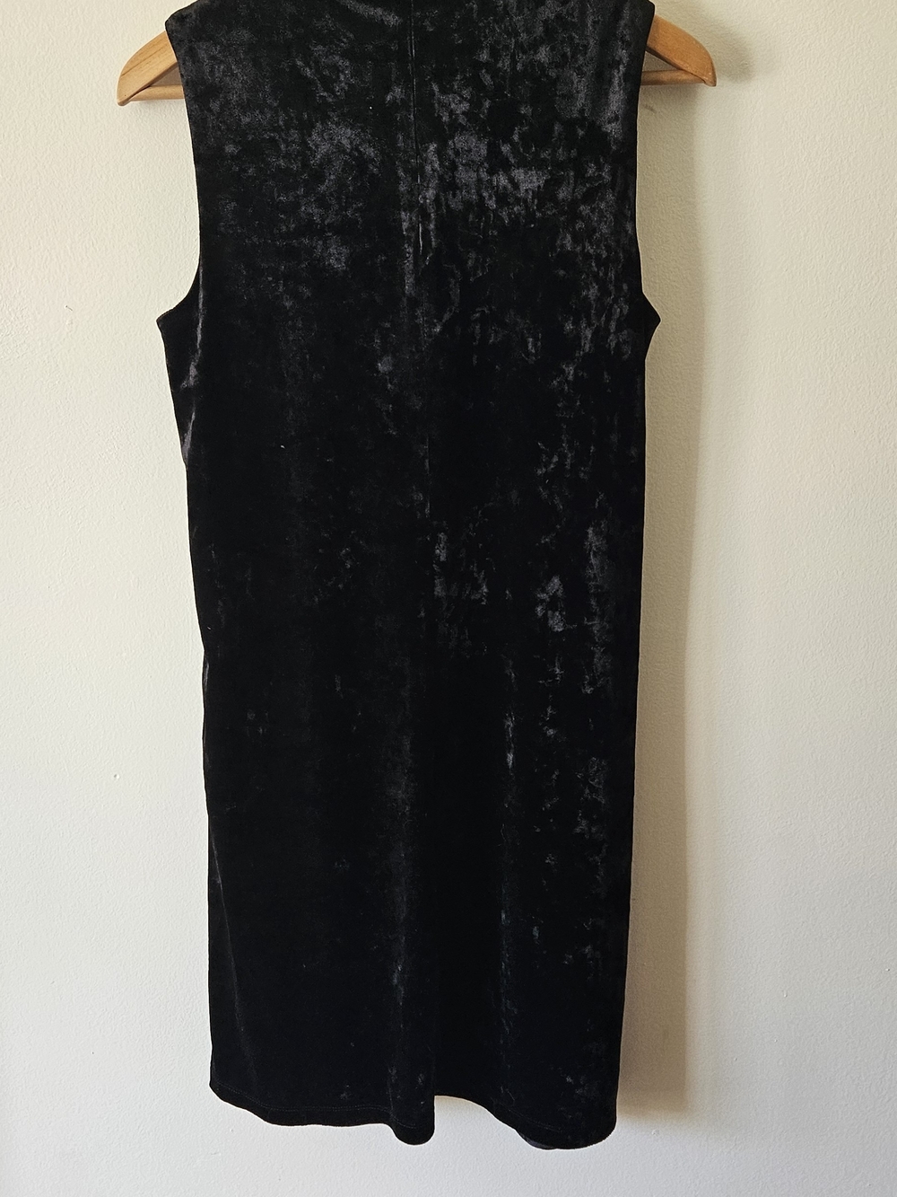 AGB Embroidered Velvet Shift Dress - Black with Gold Accents - Picture 7 of 8